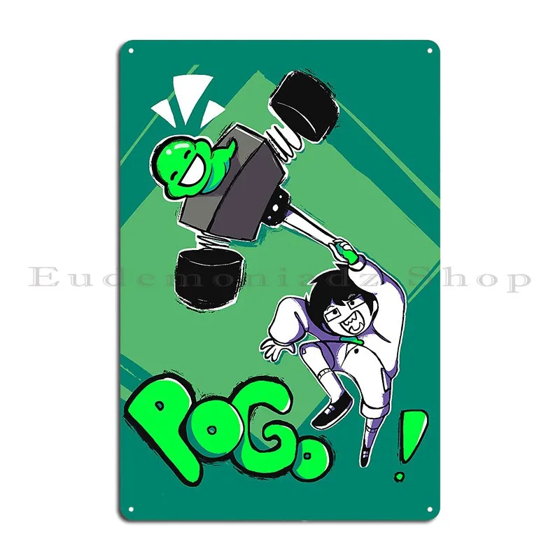 John Egbert Homestuck Pogo Hammer-letrero de Metal con estampado de diseño de garaje oxidado, cartel de estaño para sala de estar