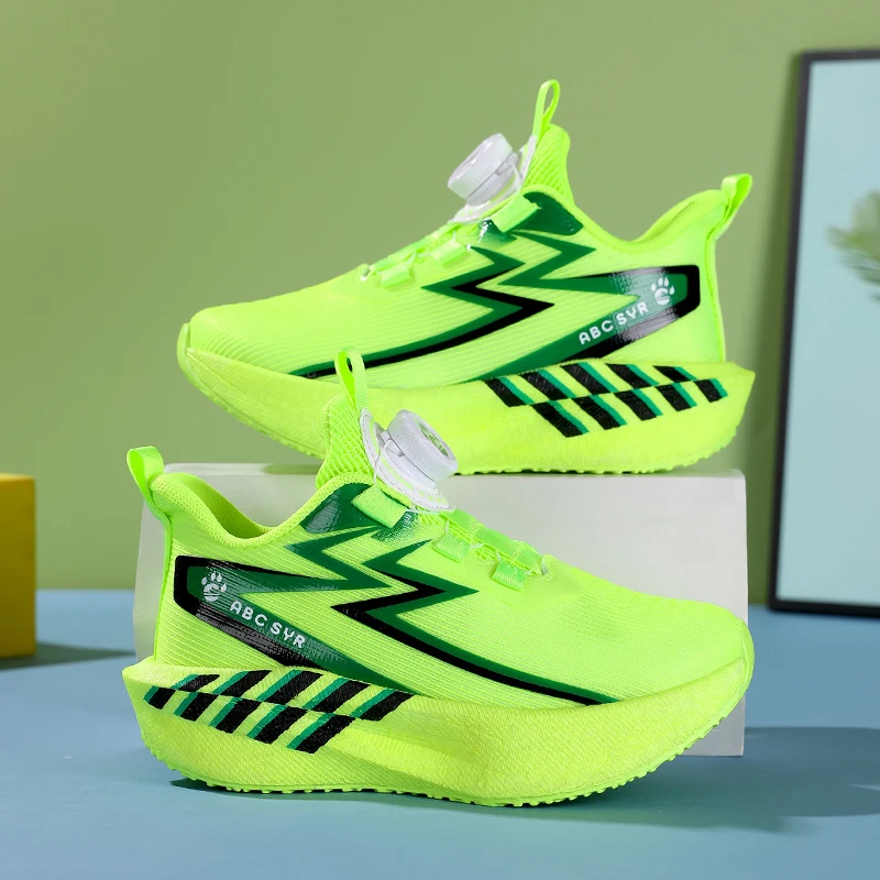 

Детские сетчатые кроссовки для бега, уличные противоскользящие кроссовки с мягкой подкладкой, прогулочные кроссовки на шнуровке для мальчиков и девочек, дышащая спортивная обувь