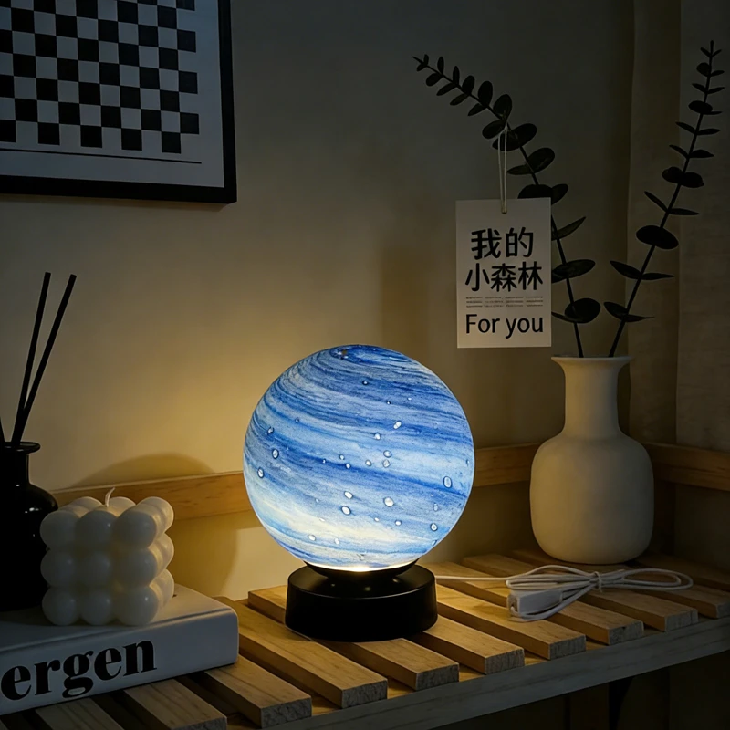 Planet Tischlampe Stern Vorhang Astra Kreative Sternenhimmel Mond Planet Tischlampe Paar Schlafzimmer Nachttisch Romantische Umgebungslampe
