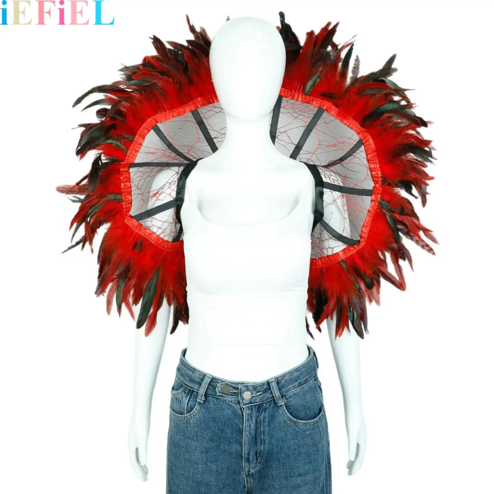 

Feather Lace Cape Shawl Cloak Shoulder Halloween Carnival Masquerade Shawl Costumes Dress Up Accessories