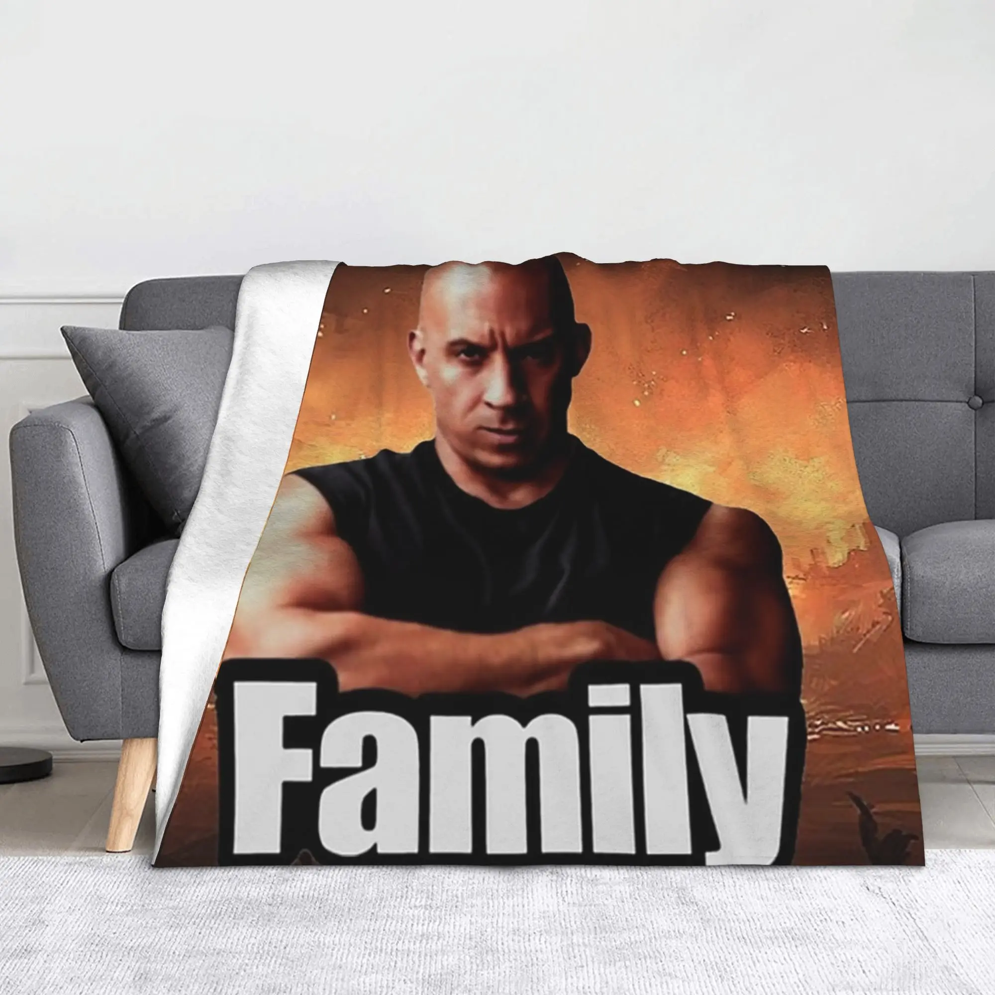 Family Vin Diesel Fast and Furious Blanket Flannel Decoration  Breathable Warm Throw Blankets for Sofa Travel Quilt