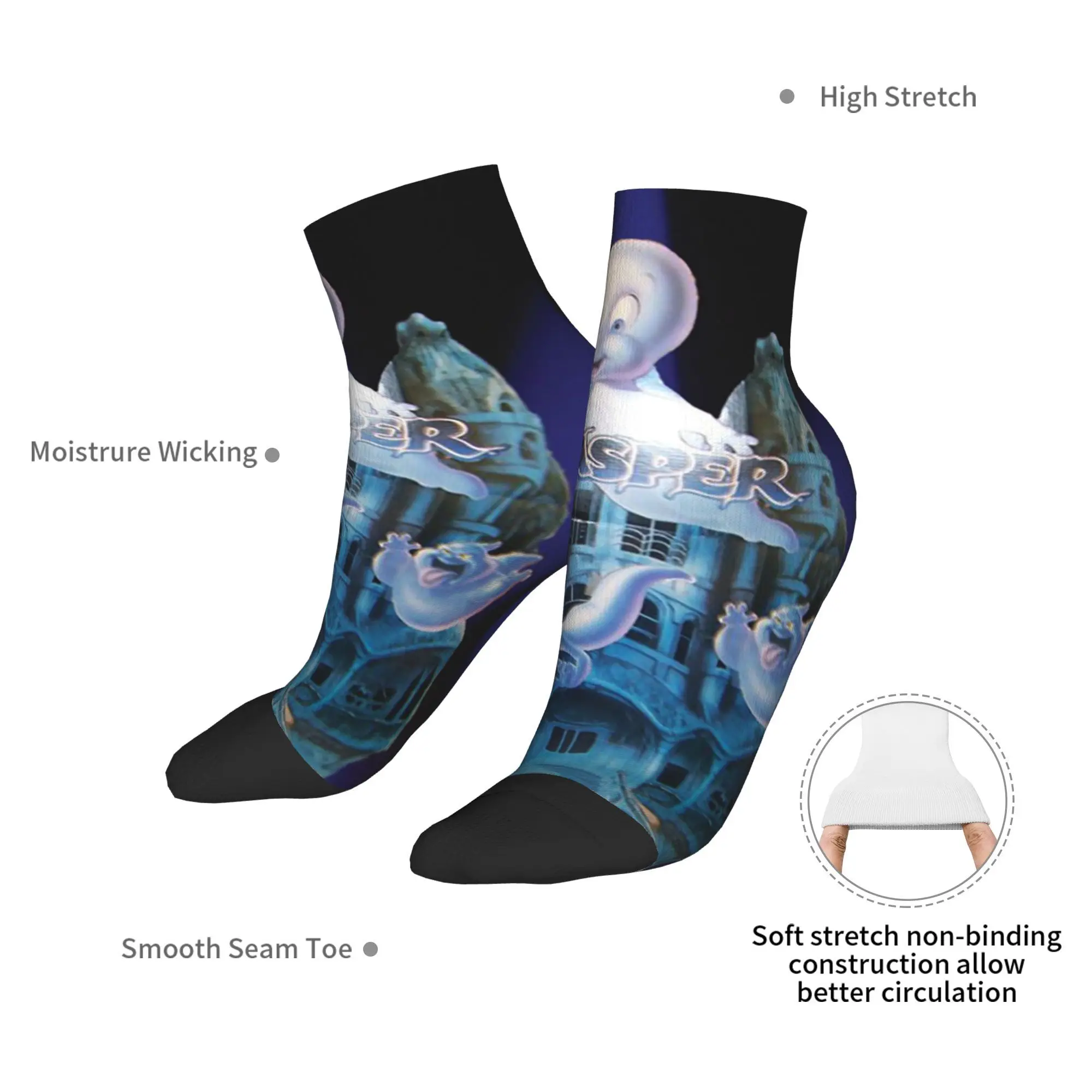 Skarpety na każdą porę roku Przyjazny Duch Casper Skarpety Harajuku Sportowe Średniej Długości Miękkie Modne Skarpety dla Kobiet i Mężczyzn na Prezent