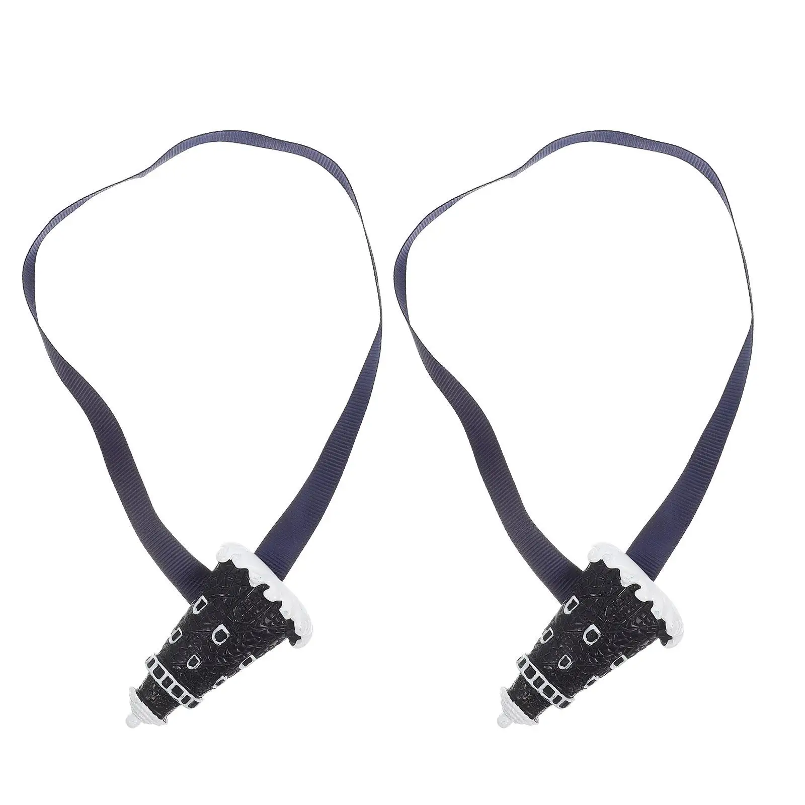 

2 Pcs Screws Lighthouse Curtain Buckle Hooks Prime Tiebacks Household Black Resin