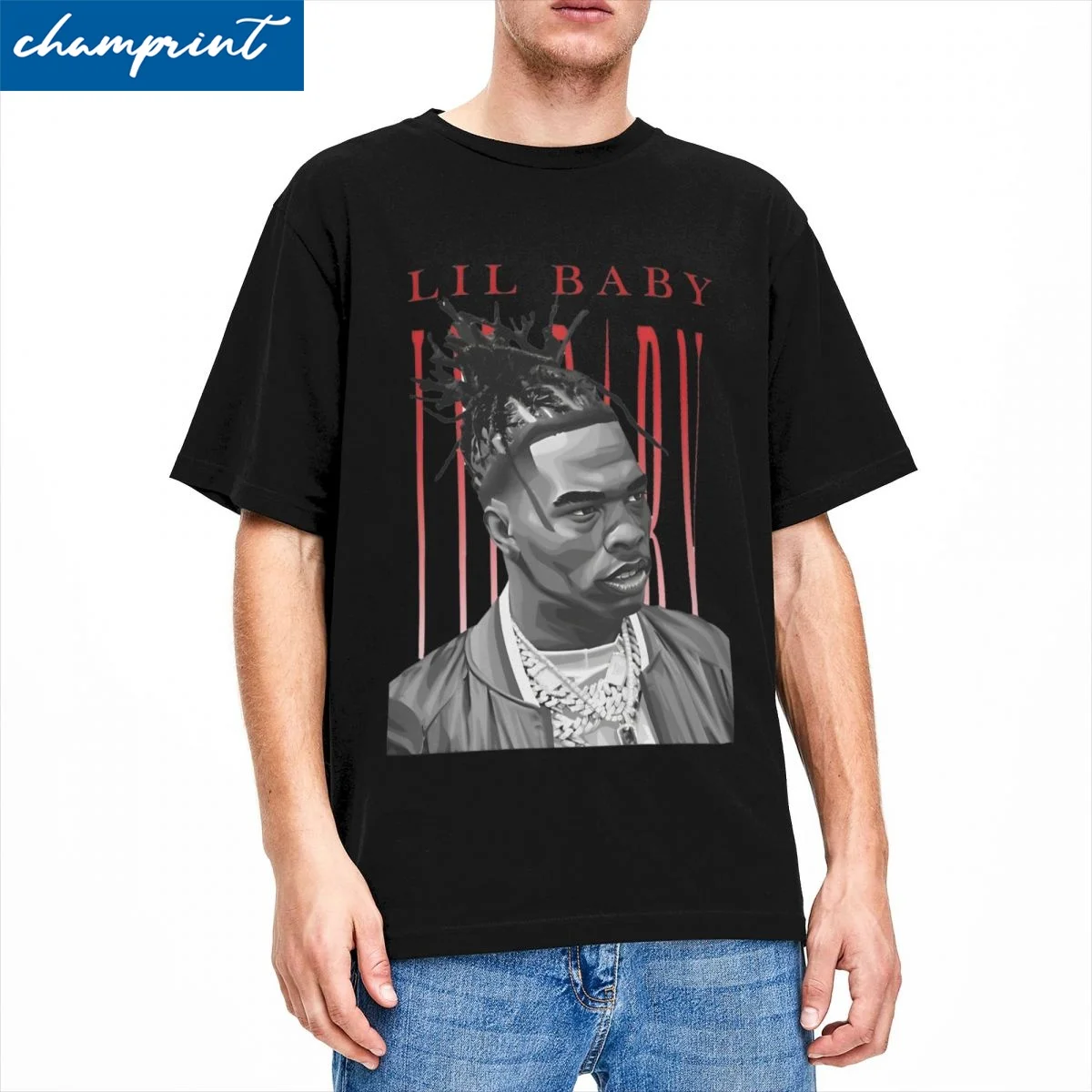 Music Lil Baby Rock T Shirts for Men Women 100% Cotton Humorous T-Shirts Hip Hop Rap Album Tee Shirt Short Sleeve Tops Adult