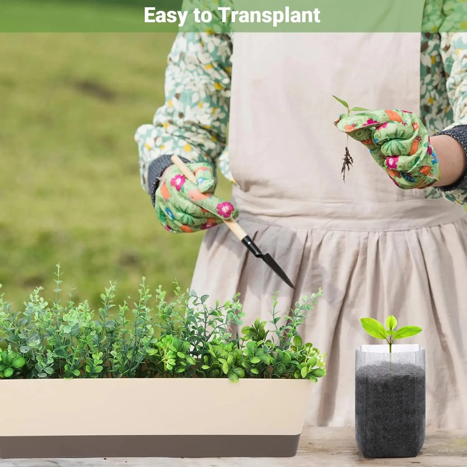 Bolsa de vivero biodegradable, bolsas de cultivo de plantas, semillas de tela no tejida para sembrar macetas para el hogar, accesorios de jardín, herramientas, 100 Uds.