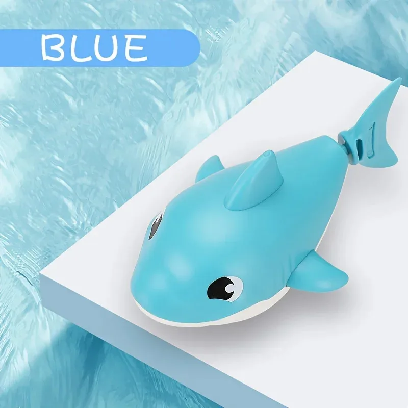 Brinquedo de brincar aquático para bebê de tubarão de desenho animado com corrente de corda, brinquedo de praia ao ar livre, brinquedo de chuveiro, brinquedo de banho, 1 peça