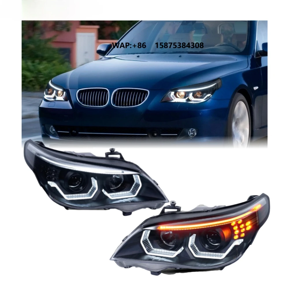 

HETOP E60 Headlight 2003-2010 5 Series 520i 520d 523i 525i 530i Upgrade LED Head Lamp Modified Lens Ikon Style for