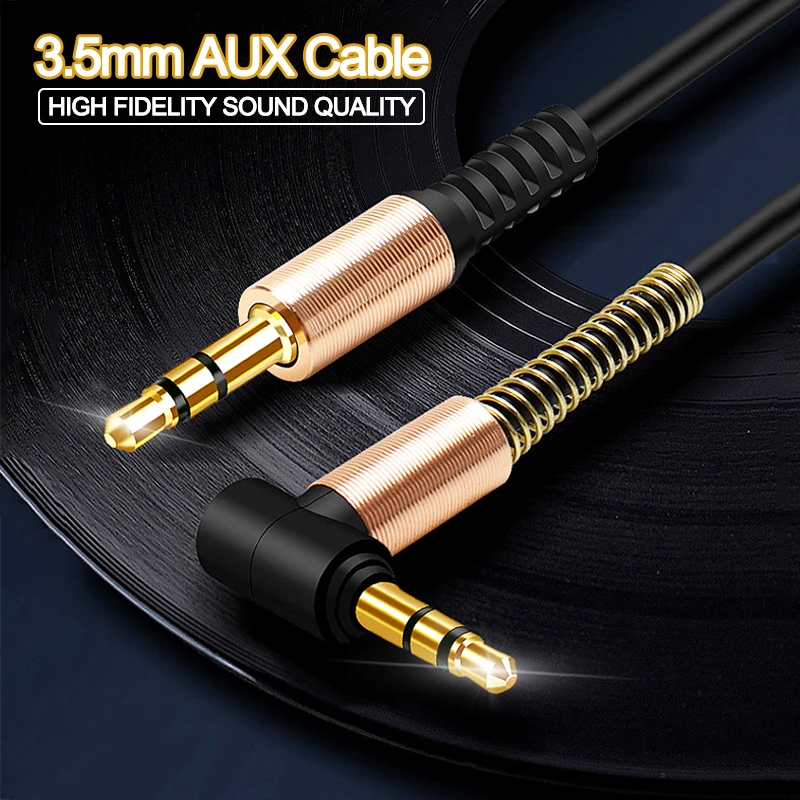 

90 Degree Right Angle 3.5mm to 3.5mm Jack Audio Cable 1M 1/8" TRS Stereo Car AUX Cord for Mobile Phone MP3 PC Headphones Speaker