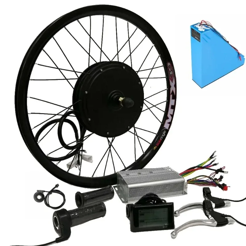 27.5 "29" Ebike دراجة كهربائية المحور الخلفي موتور عجلة عدة 3000 واط 72 فولت 48 فولت 60 فولت Ebike MTX موتور عدة مع بطارية ليثيوم 26Ah 72 فولت