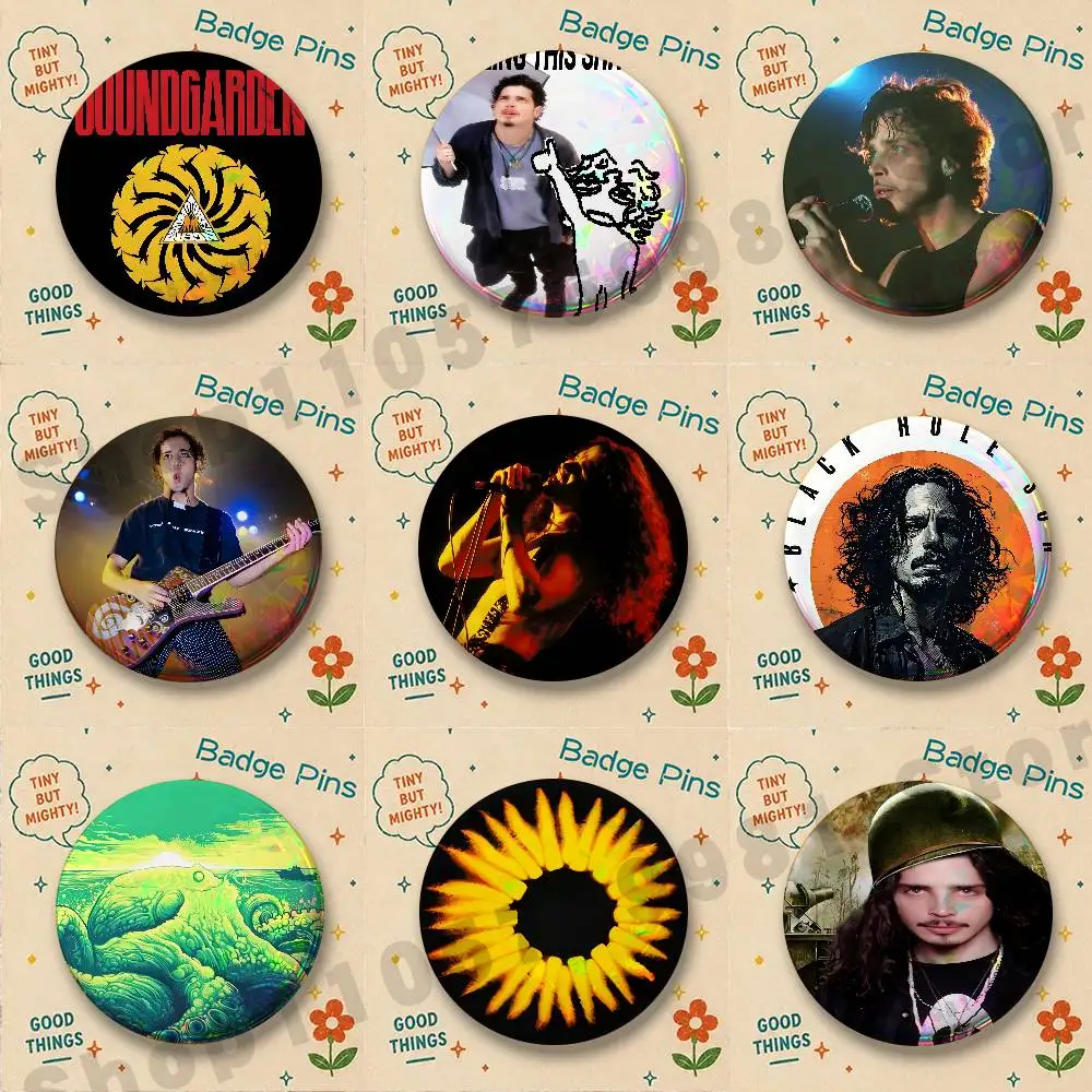 Chris Cornell Band S-Soundgarden Badges Cartoon Character Pins Brooch for Bag Shoes Decoration Jewelry Gifts