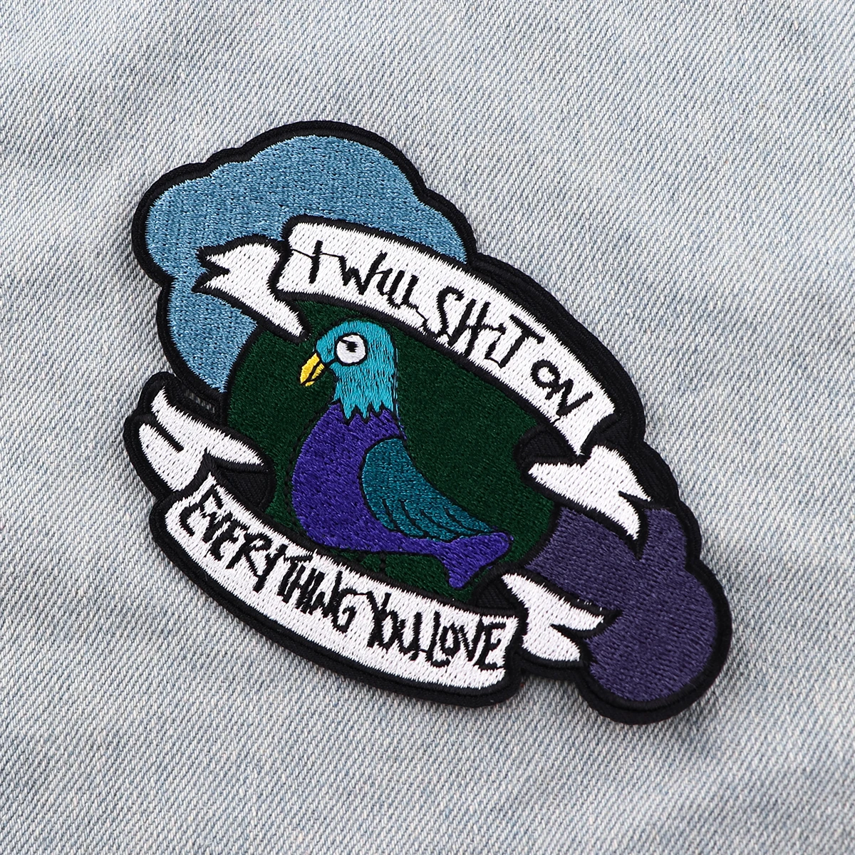 Cute Pigeon Bird Embroidery Patch Cartoon Animal Patch Iron On Patches For Clothing Patches On Clothes Jeans Sew Stickers
