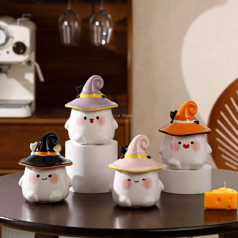 Cute Ghost Ceramic Mug With Lid, Creative Souvenir Drinking Cup, Ideal Birthday Gift for Friends & Family