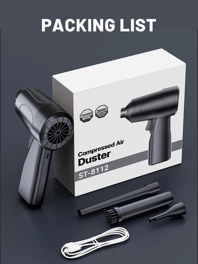クリーニングブロワーツール車吹雪ターボジェットファンタイプ C 充電 85000RPM 電動エアダスター 3 ギア調整可能