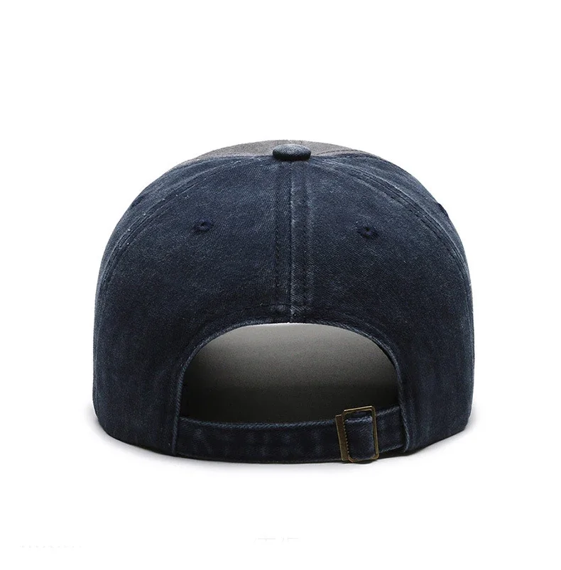 Europäische und amerikanische gewaschene Denim-Kappe mit alter gebogener Krempe, mit Alphabet bestickte Baseballkappe, Outdoor-Sonnenschutz-Sonnenschutzhut – Detail 7