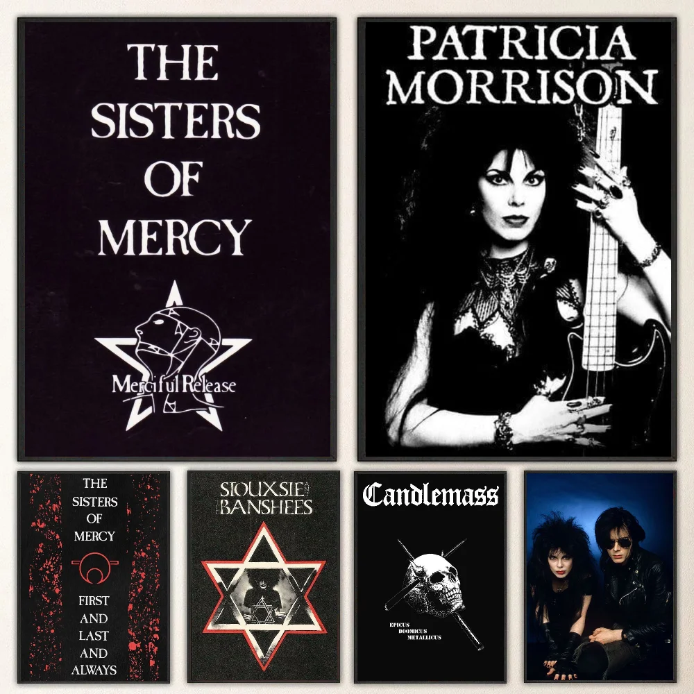 1pc The Sisters Of Mercy Poster Self-adhesive Art Waterproof Paper Sticker Coffee House Bar Room Wall Decor