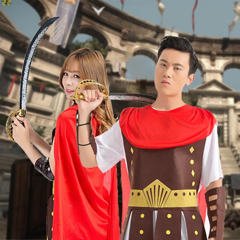 Funny Roman Warrior Costumes Stage Performance Costumes Cosplay Roman Couple Costumes Without Weapon Party Props