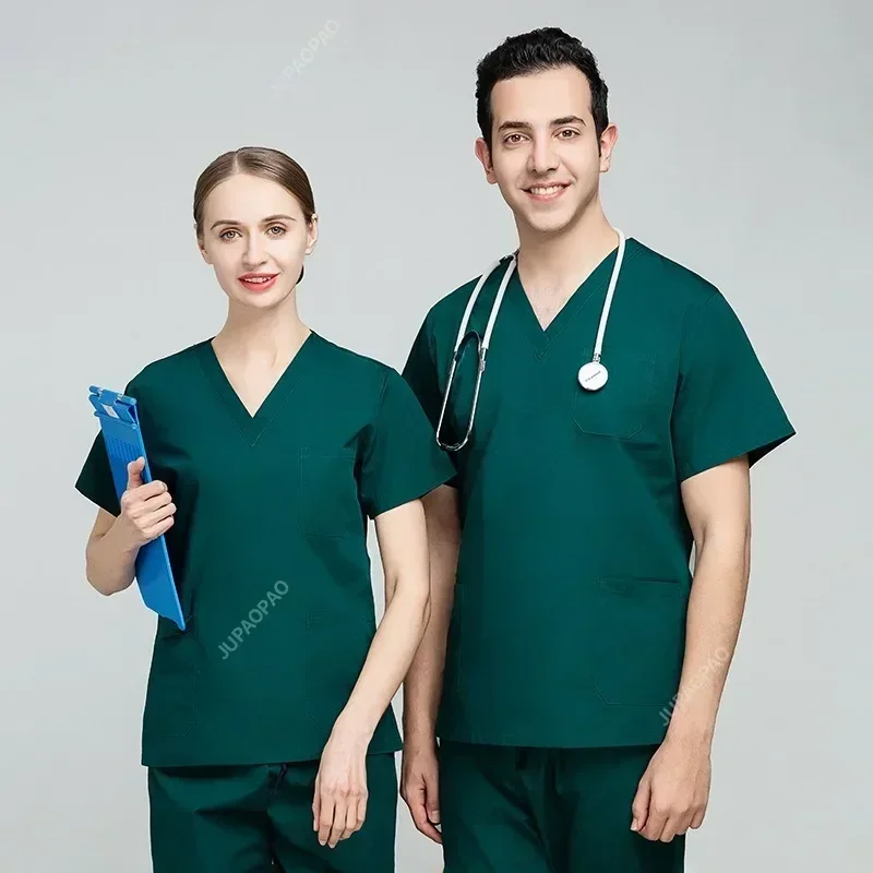 High Quality Scrubs Medical Uniforms Women Nurse Uniform Thin Breathable Medical Scrub Tops Elastic Scrubs Pants Doctor Workwear