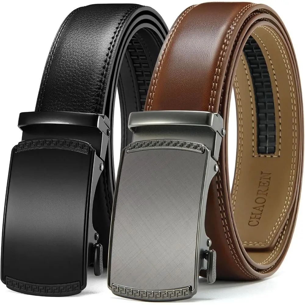 

Leather Ratchet Belt 2 Pack - Customizable, Elegant Style (35mm)