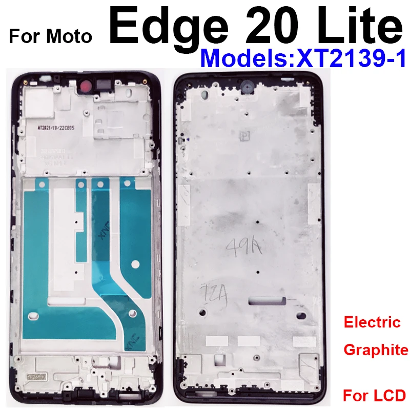 Middle Housing LCD Front Frame For Motorola Moto Edge 20 Lite Front Middle Frame Cover Bezel with Volume Button Flex Cable