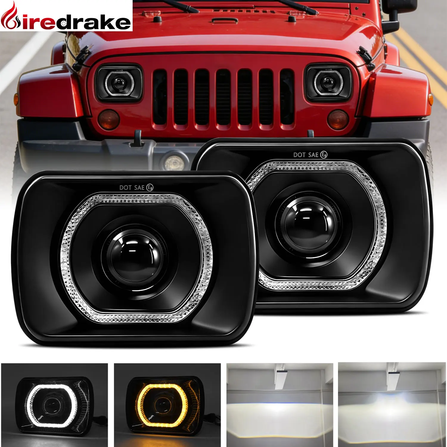

7" Led Headlight Lamp Driving Lights LED Headlight DRL LED Headlight DRL H4 12V 24V 4x4 for Wrangler YJ Accessories