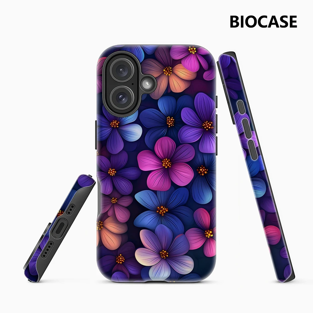 Lebendige Blumen-Handyhülle für magnetische Handyhüllen für iPhone 17 16 15 14 13 Pro Max Plus – Robuste Einzel- und Doppelschicht-Hülle