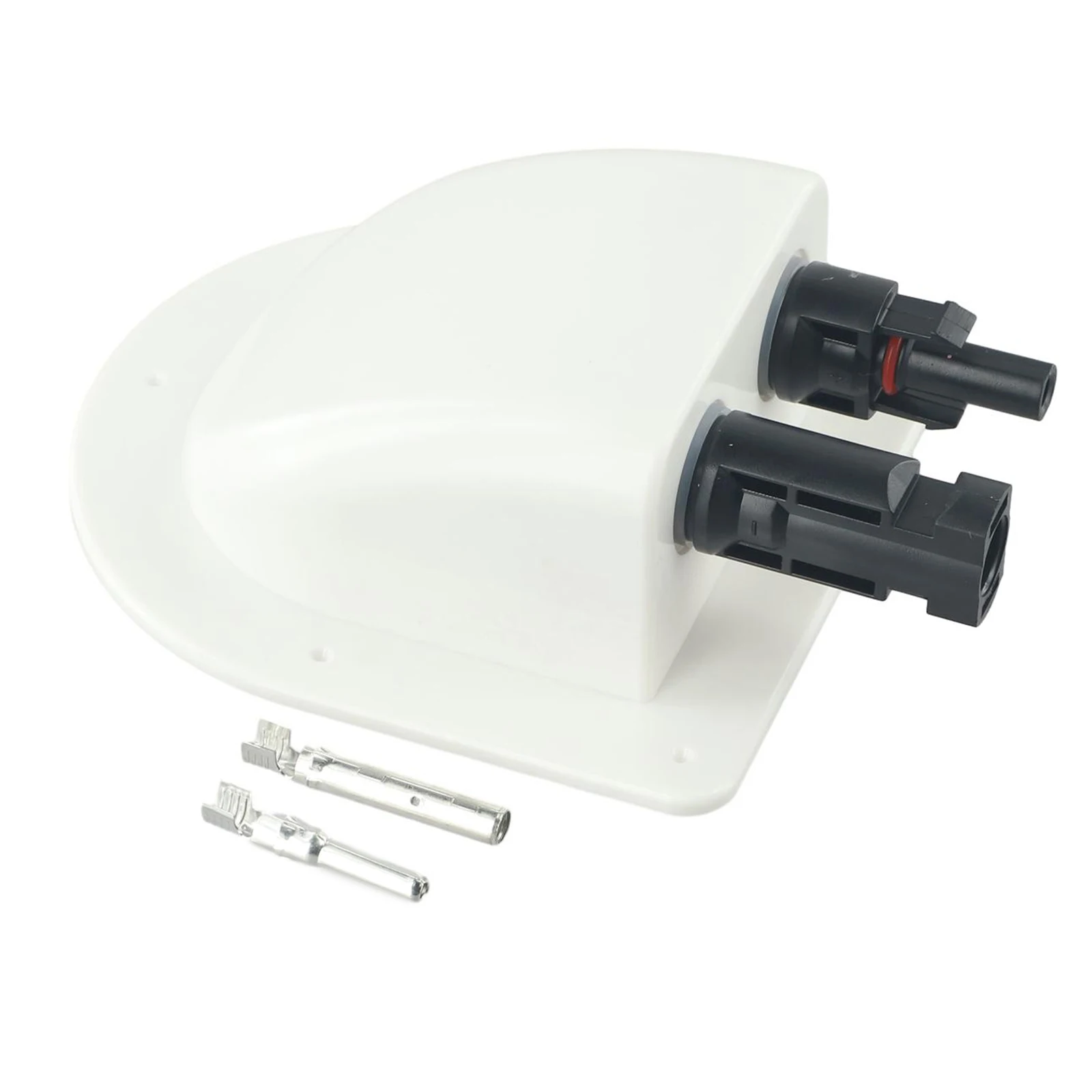 ABS Solar Panel Cable Connection Box with Dual Input Glands for Solar Systems on Motorhomes Caravans and Marine Use