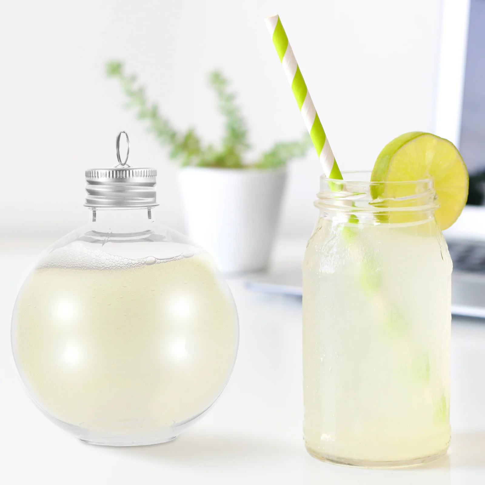 

10Pcs Daily Milk Bottles Bulb Shaped Transparent Juice Bottles Portable Spill Proof Drink Supply Containers for School Office
