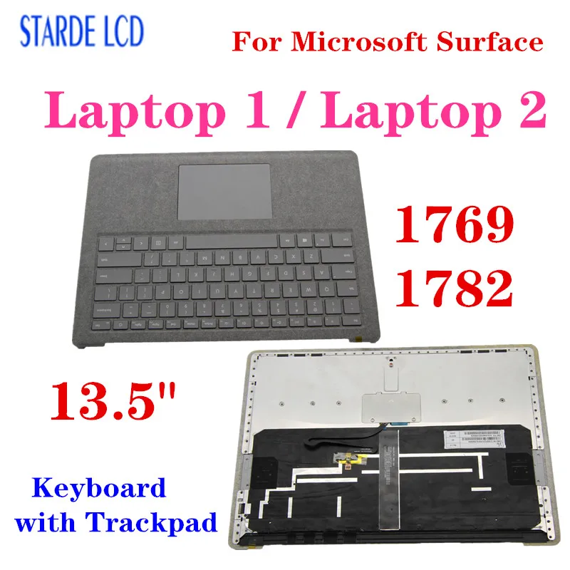 

Original For Microsoft Surface Laptop 1 2 1782 1769 Topcase Assembly Keyboard with Trackpad Complete Gray