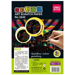 20 pcs 185x 260mm Scratch Art Paper Magic Painting Paper with Drawing Stick For Kids Toy Colorful Drawing Toys