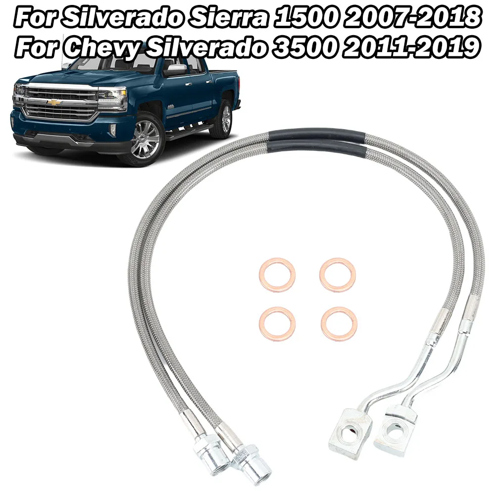 Auto Stainless Brake Lines for Silverado Sierra Chevy Silverado 1500 3500 2007-2019 Replacement Metal Cars Accessories 89370