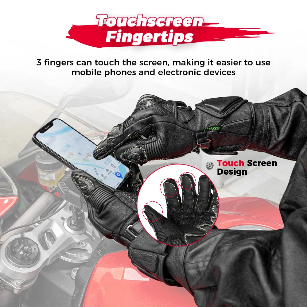 قفازات دراجات نارية جلدية من K - مراجعة Motorcycle Gloves Leather Knuckle وسعره