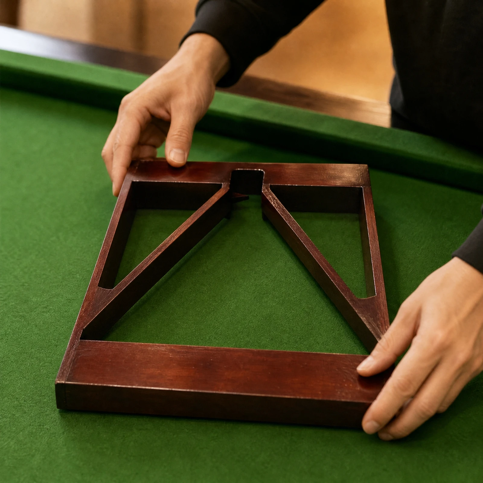 Wooden Triangular Billiard Rack Easy to Use Tabletop Billiard Ball Rack Sports Supply Stable Reusable