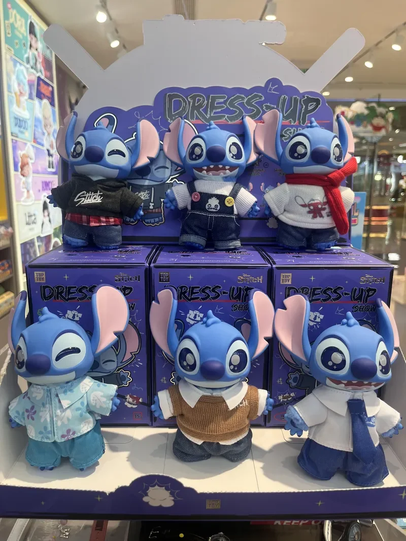 

Disney Stitch Vinyl Figure Pendant Blind Box Cute Dress-Up Show Series Key Chain Collectible Mystery Gift Trendy Toy