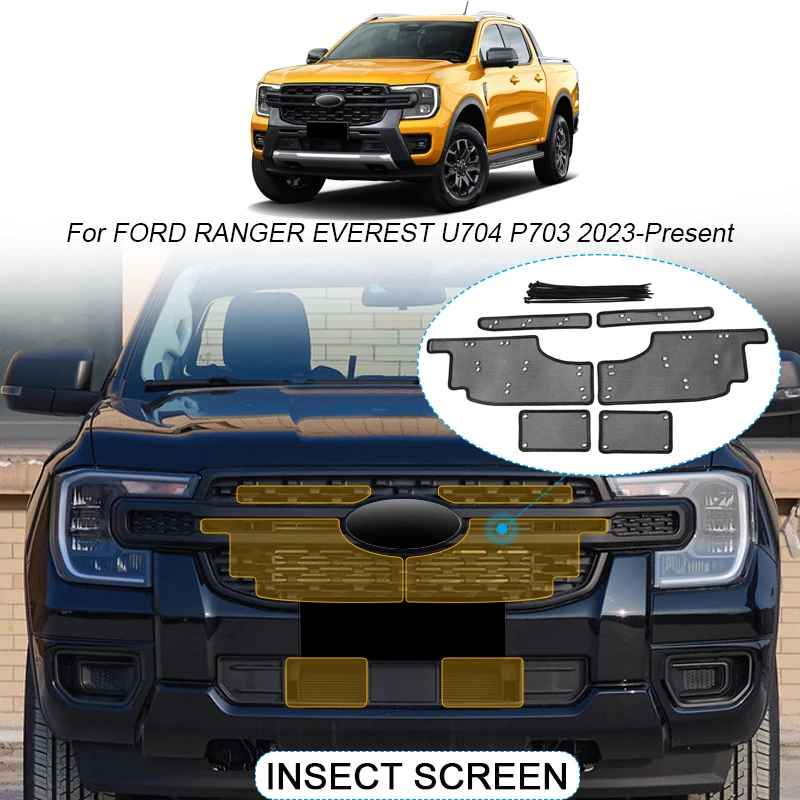 

Car Insect-proof Air Inlet Protect Cover For Ford RANGER EVREST U704 P703 2023-2025 Airin Insert Vent Racing Grill Filter Net