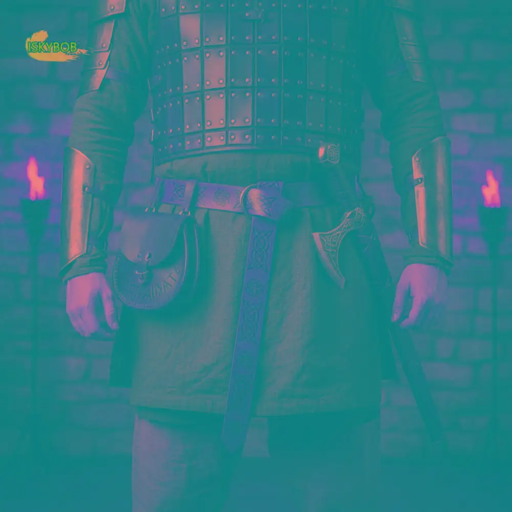 

Retro Embossed Viking Renaissance Belt PU Vintage Celtic Belt Printing Knight Leather Medieval Waistband Party