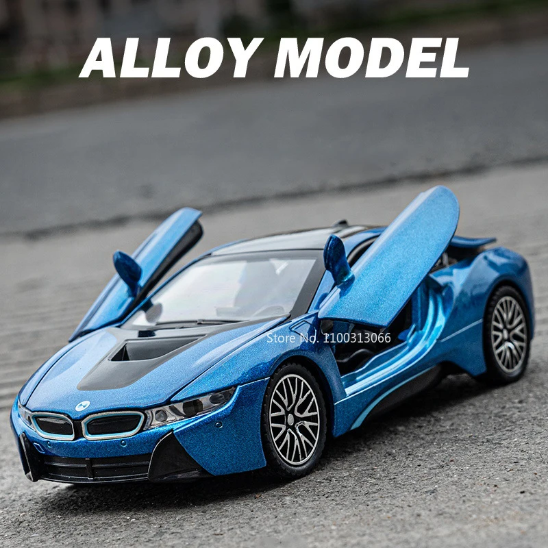 

1:32 I8 Alloy Model Car Toy Diecasts Metal Casting Super Sport Car with Sound and Light Vehicle Toys for Child Birthday Gifts