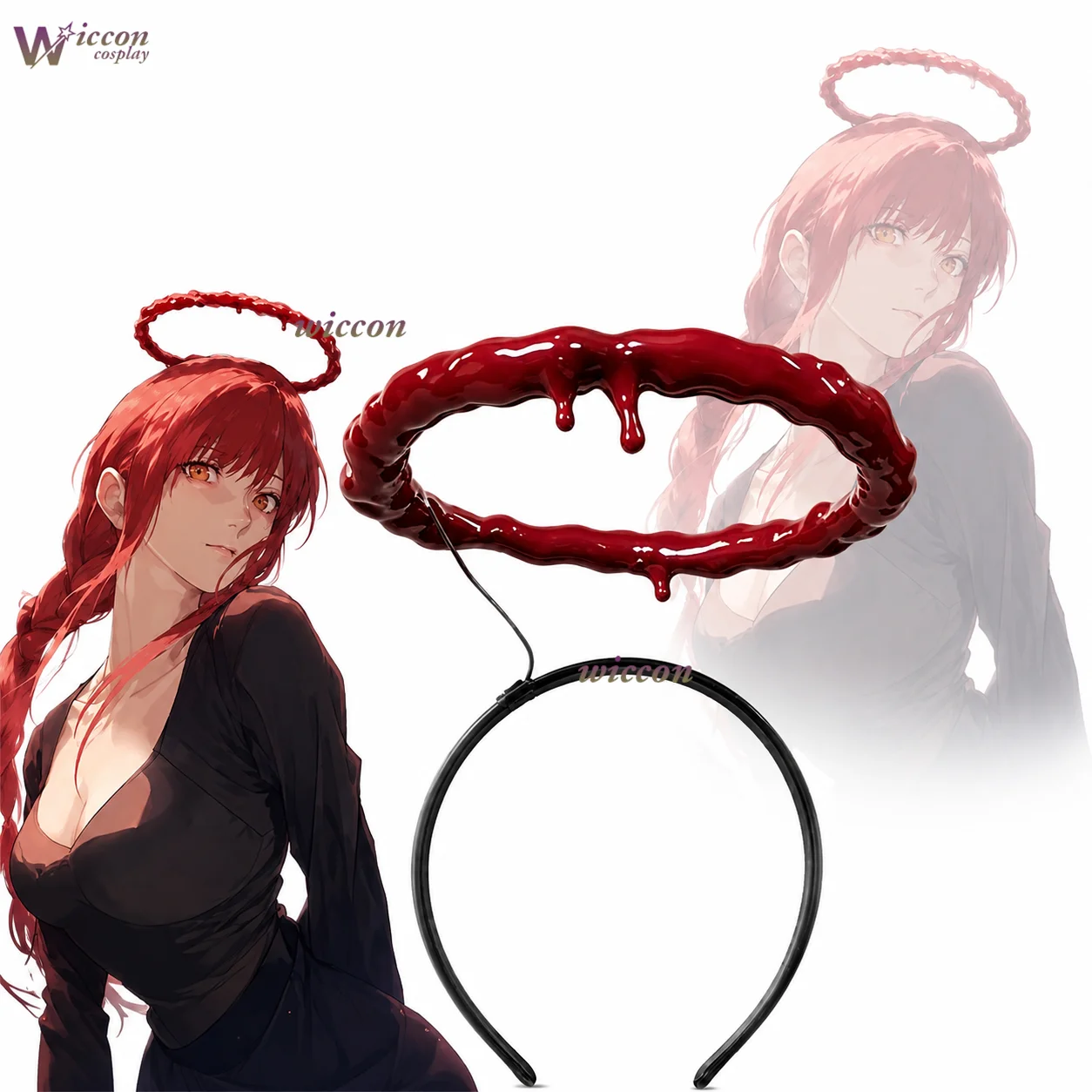 NebulaCloak Makingma Red Big Intestine Angel Headband 3D Polylactic Acid Angel Haloo Props Accessories Halloween Chaing Anime