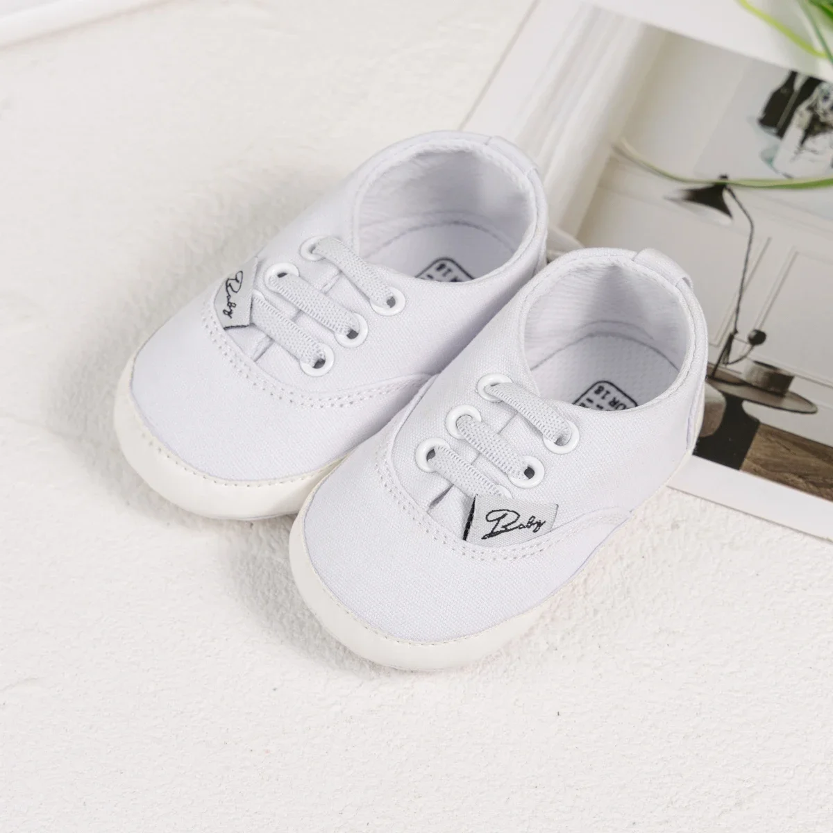 

Spring Autumn Classic Baby Boys Girls Canvas Shoes Comfortable Non Slip Rubber Soft Sole Newborn Crib Shoes First Walkers