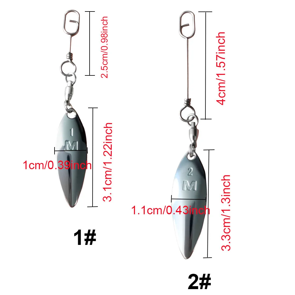 10pcs Willowleaf Blades Spinner Bait Fishing Lure Accessories Ball Bearing Swivels Lure for Spinnerbait Buzzbait Bass Lure - view 6