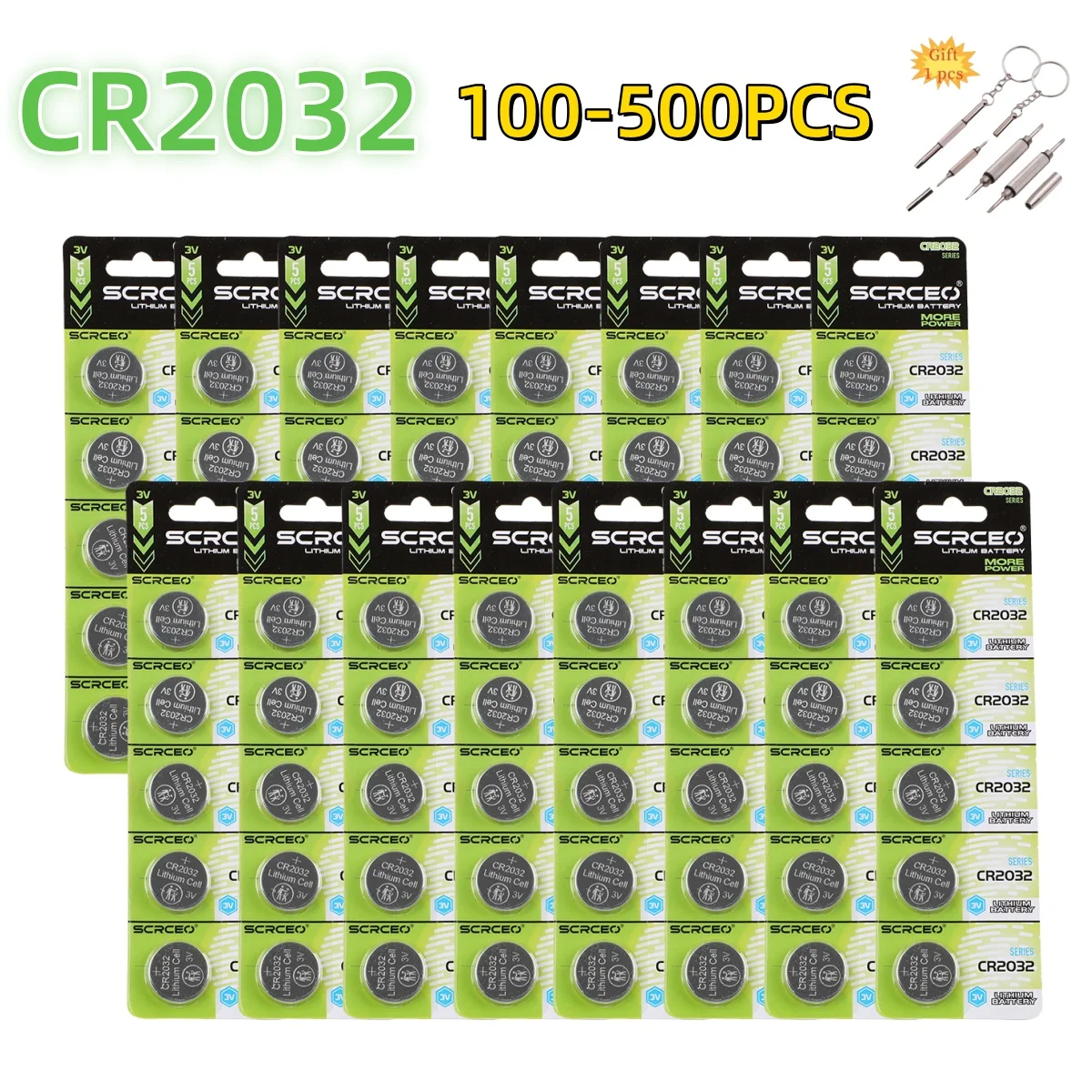 

100-500PCS CR2032 3V Lithium Battery CR 2032 Button Battery For Watch Toy Calculator Car Remote Control Button Coin Cell