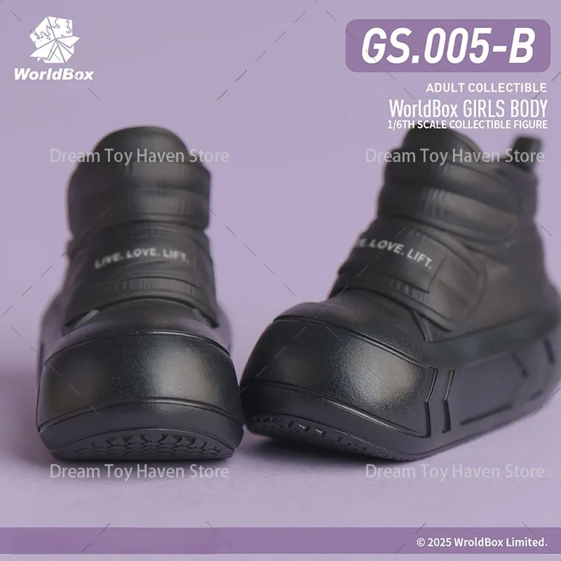 Worldbox 1/6 gs005 zapatillas de deporte de suela gruesa para mujer, zapatos atléticos sólidos con punta redonda, accesorio para muñecas corporales de figura de acción de 12 pulgadas