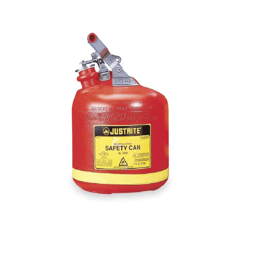 

Safety Can, Polyethylene, 2.5 gal, Red, 10 3/4 in Dia., Flammables