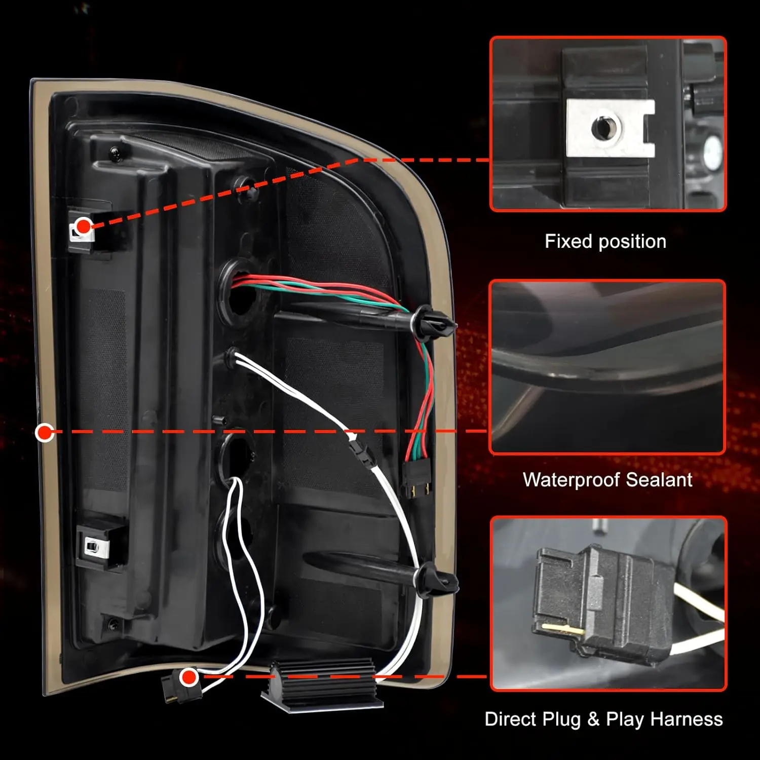 أضواء خلفية LED متتابعة لسيارة تشيفي سيلفرادو 1500 2500HD 3500HD 2007-2013 بدء تشغيل الرسوم المتحركة الديناميكية بدوره إشارة الفرامل عكس