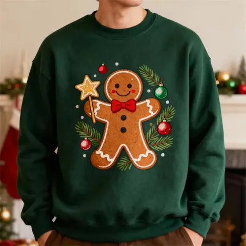 New Gingerbread Man Graphic Ugly  Christmas Sweater Fashion Unisex Harajuku Streetwear Xmas Sweatshirts Casual Holiday Pullovers