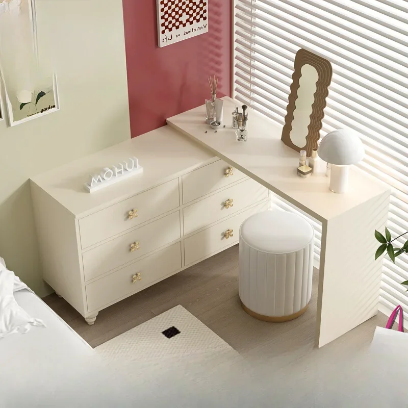 Cream wind six-chest cabinet integrated master bedroom makeup bucket integrated combination simple wall ins wind