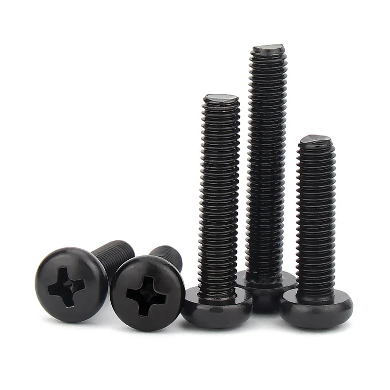 100 teile/los Kreuz schlitz schraube m1 m 1,2 m 1,4 m 1,6 m2 m 2,5 m3 m4 m6 Kohlenstoffs tahl schwarz Phillips Maschine Schraube Klasse 4,8 – Detail 4