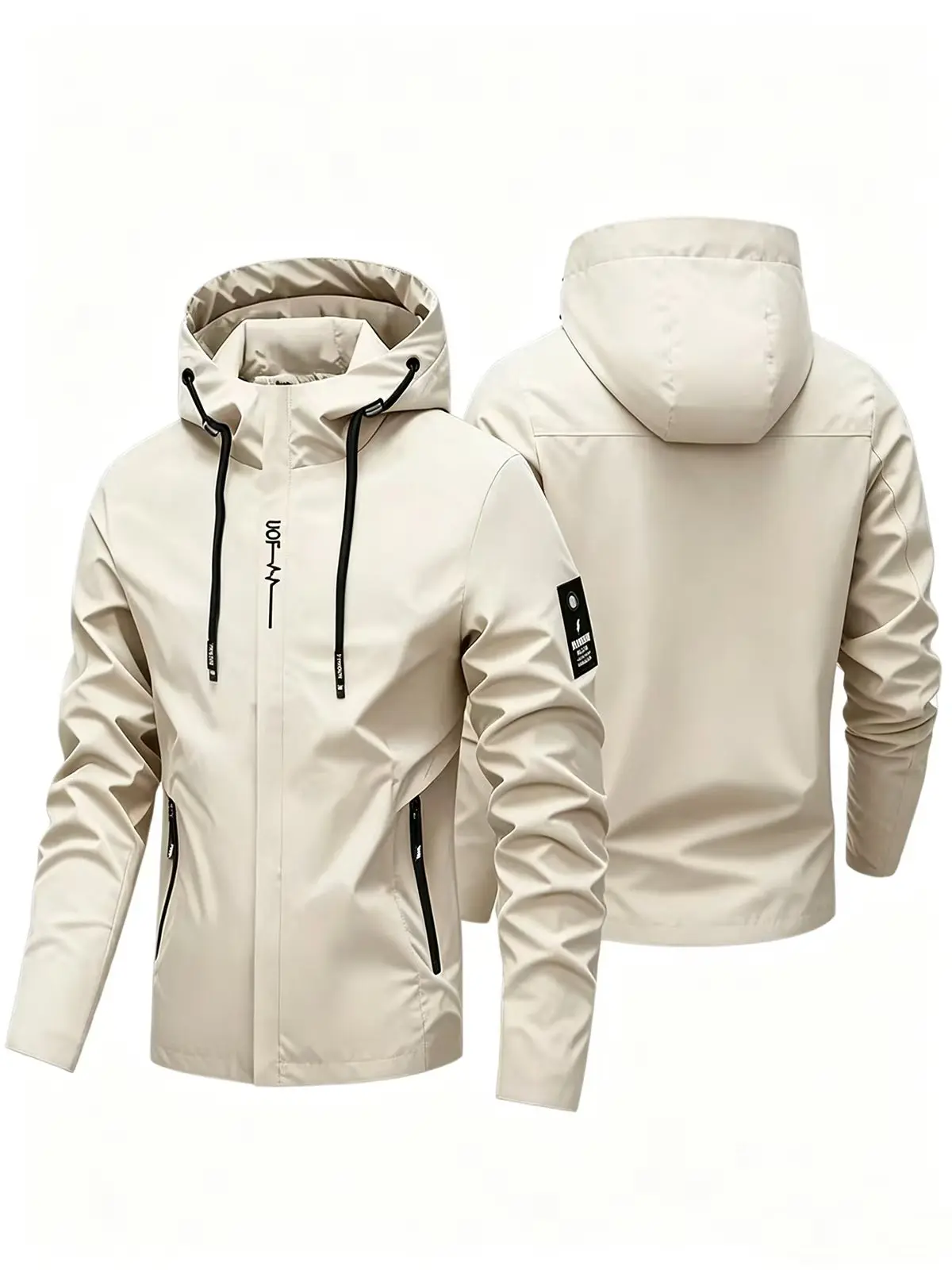Men's Lightweight Hooded Softshell Jacket Zip-Up Water Repellent Windproof Outdoor For Spring Autumn Hiking Camping Daily Wear