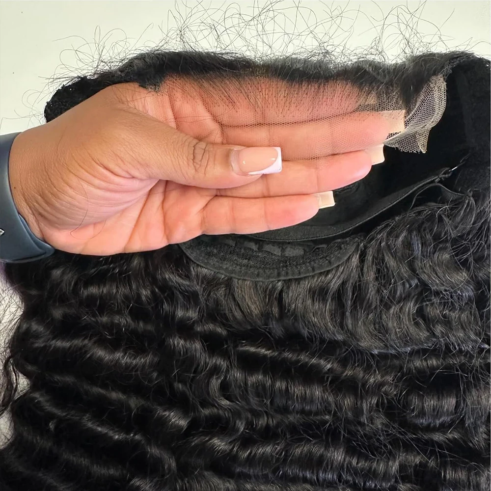 

250% Density Deep Wave 5x5 HD Lace Frontal Wigs Human Hair 30 40 Inch Brazilian Water Curly 13x4 Lace Front Wig For Women