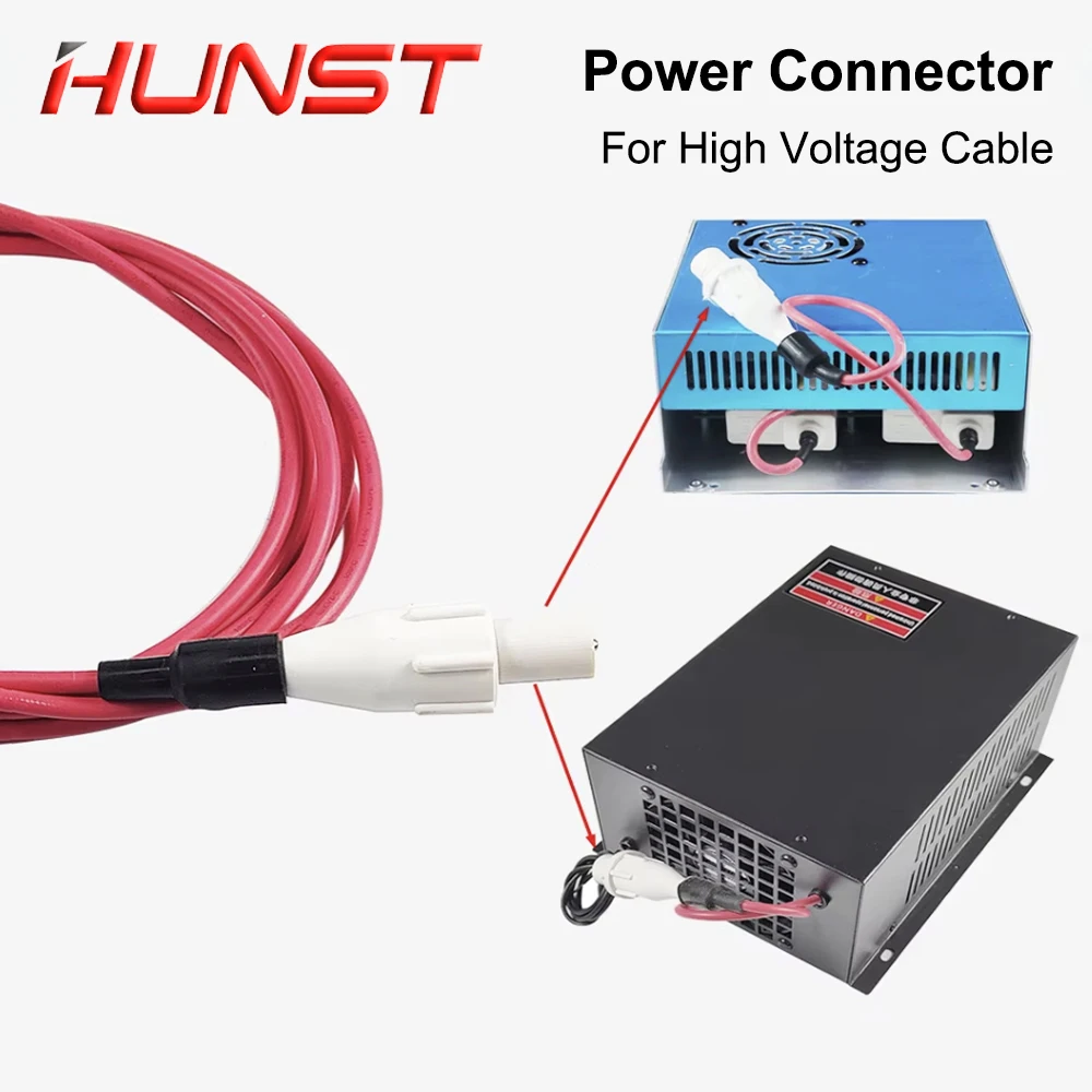 HUNST High Power Adapter Laser Power Connector for CO2 Laser Tube High Voltage Cable Accessories