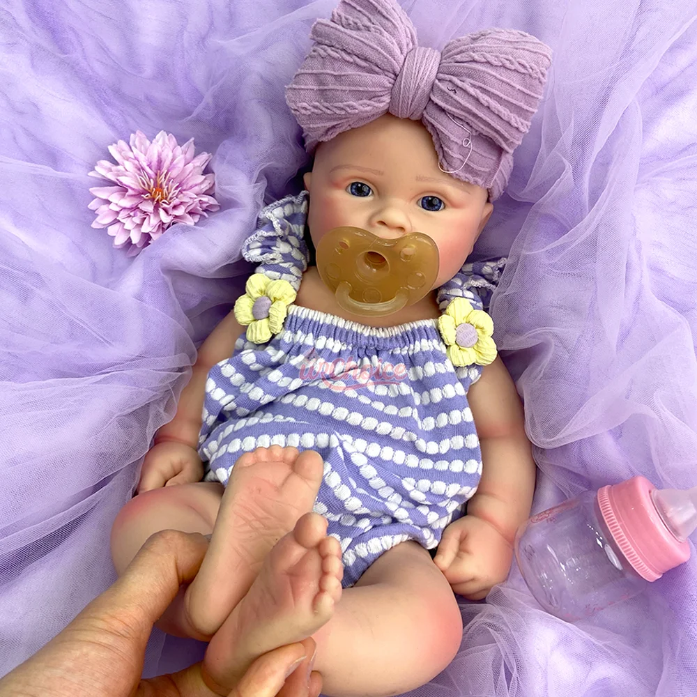 Open Mouth 18" Realistic Silicone Reborn Girl Doll Handmade Painted Skin Newborn Doll Muñeca Art Collectors & Doll Enthusiast